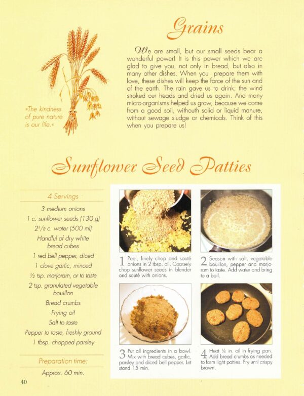 Animal-Friendly Cookbook: Recipe for Vegan Sunflower Seed Patties